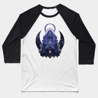 Galaxy Moon Goddess Baseball T-Shirt